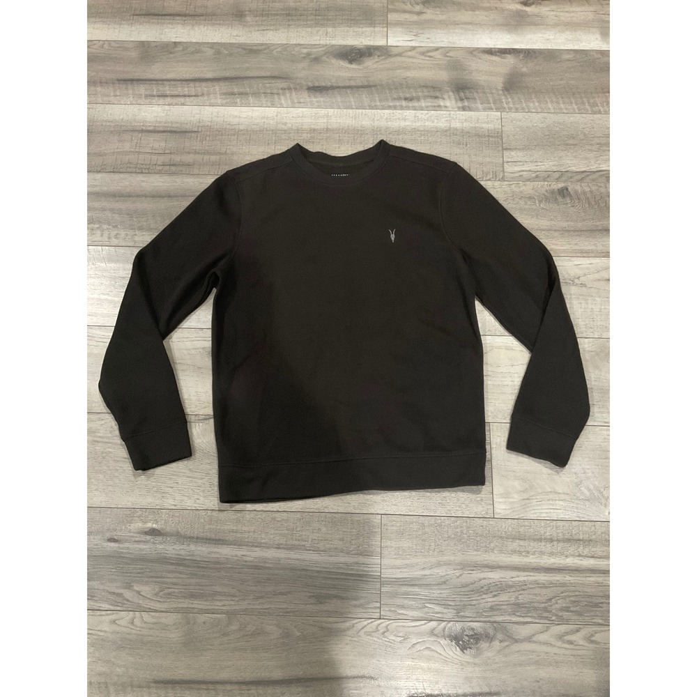 AllSaints Raven Sweatshirt Mens Black Ramskull Logo Crewneck‎ Pullover medium